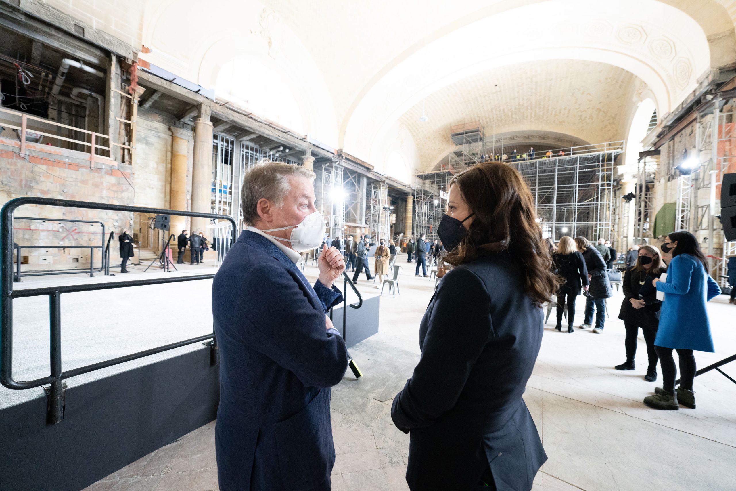 Bill Ford and Gretchen Whitmer at Michigan Central Founding Member and Partnership Announcement