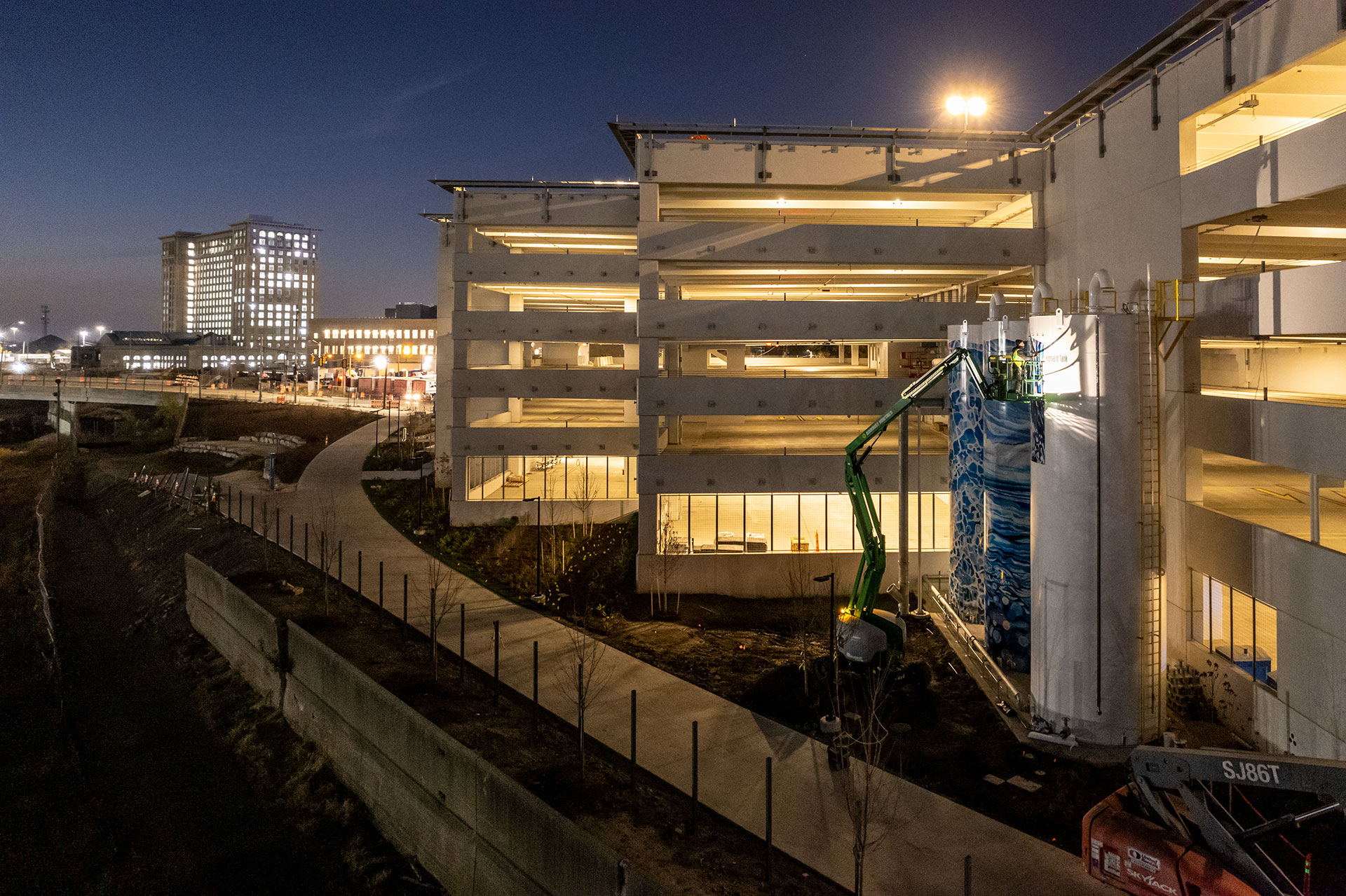 SW Greenway Street nighttime